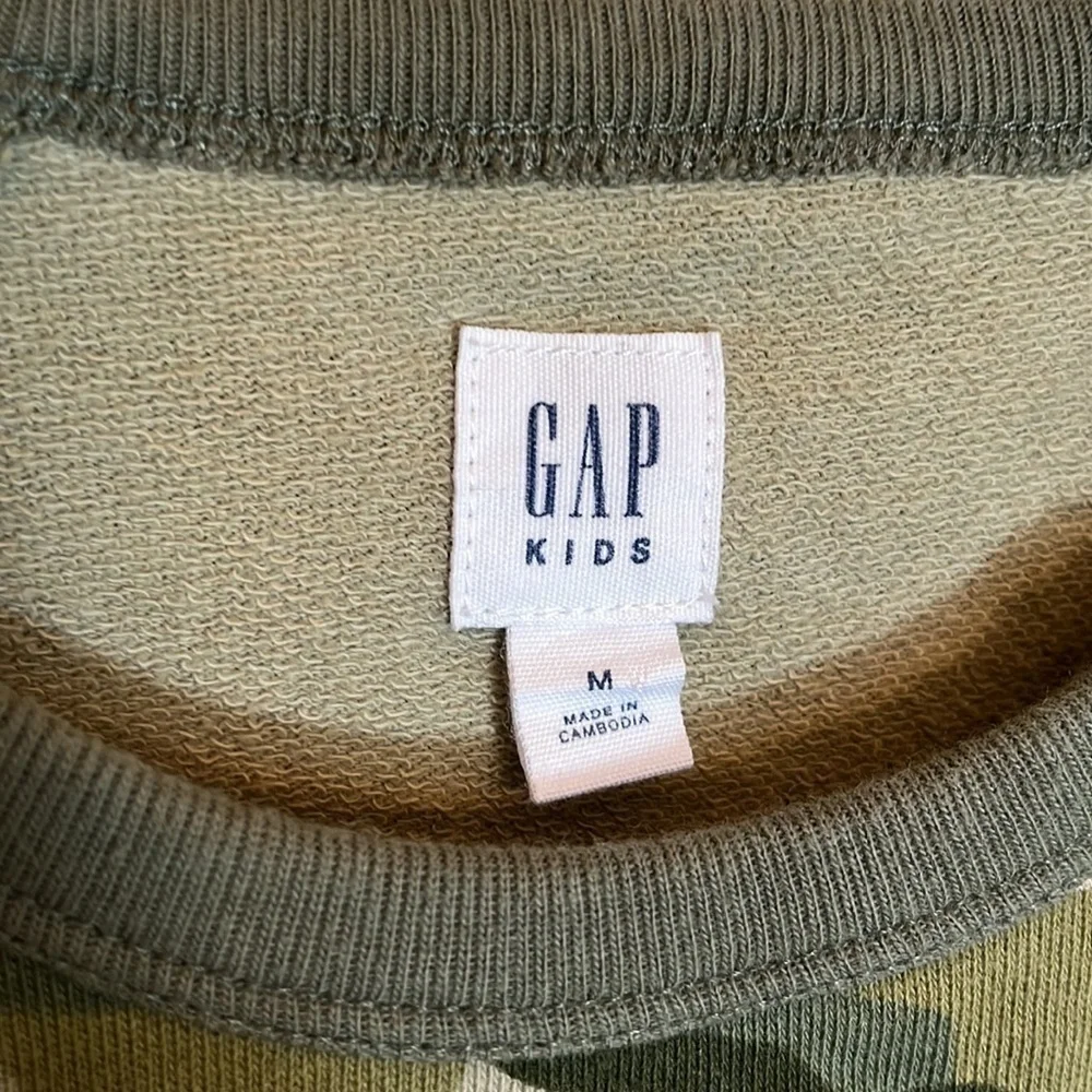 Gap Kids Short Sleeve Green Camo Cotton Dress